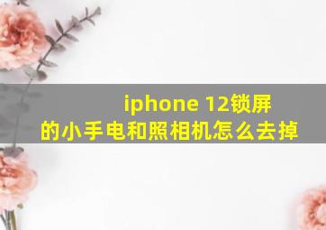 iphone 12锁屏的小手电和照相机怎么去掉